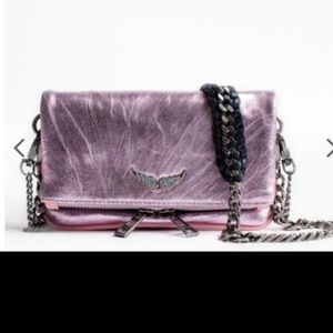 Zadig & Voltaire metallic pink nano bag